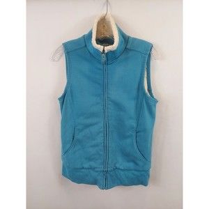 L.L. Bean Womens Size XS Aqua Blue Fleece Lined Zip-Front Vest OKQF2
